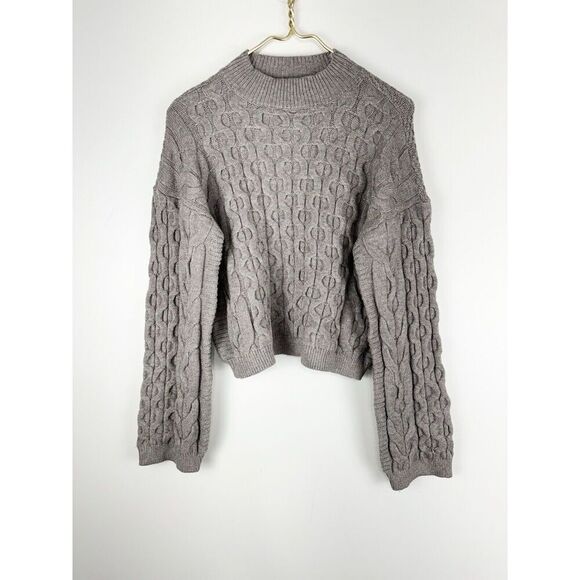 Anthropologie Sweaters - Anthropologie Women’s Size Small Grey Cable Knit Cozy Chunky Sweater